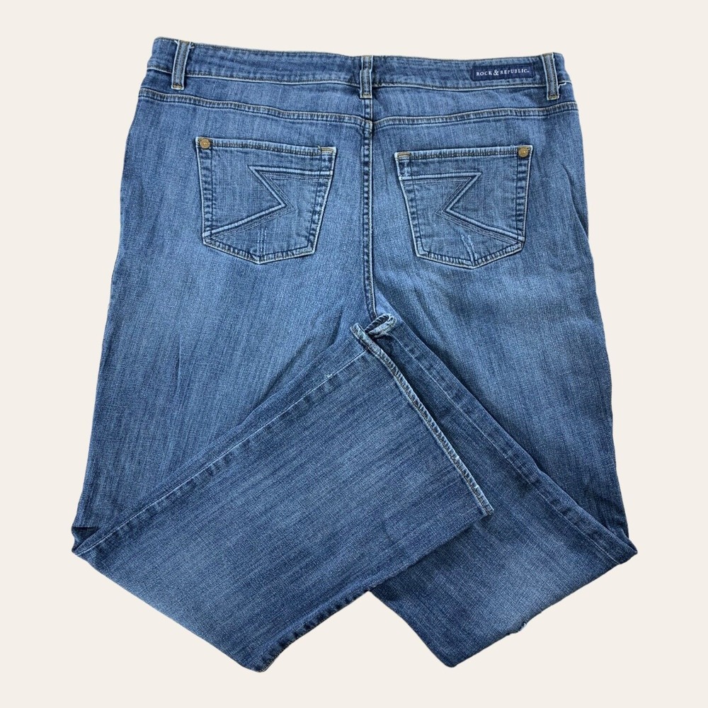 Rock & Republic Jeans Womens 20 (40x29) Kasandra‎ Bootcut Distressed Stretch